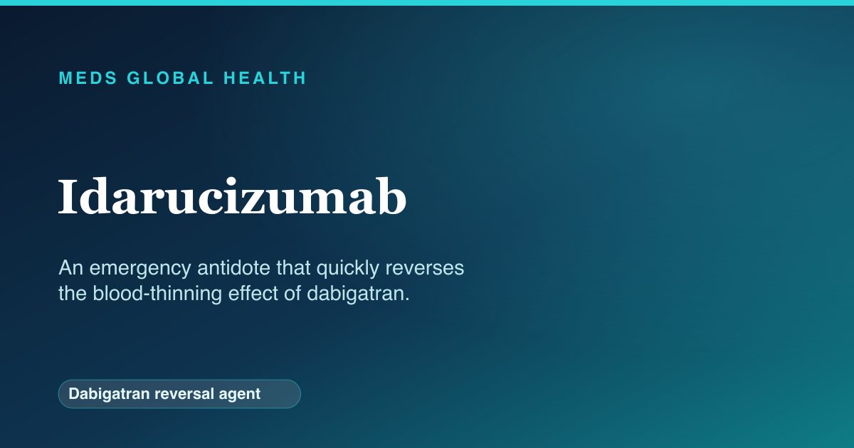 Idarucizumab (Dabigatran reversal agent) — Meds Global Health reference card
