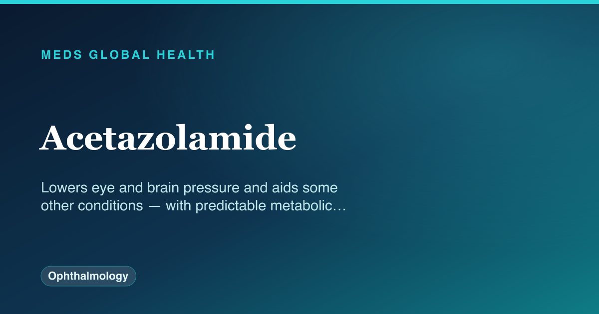 Acetazolamide (Ophthalmology) — Meds Global Health drug-class reference