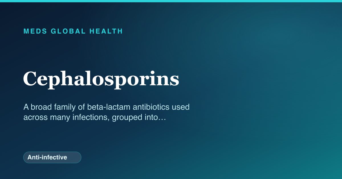 Cephalosporins (Anti-infective) — Meds Global Health drug-class reference