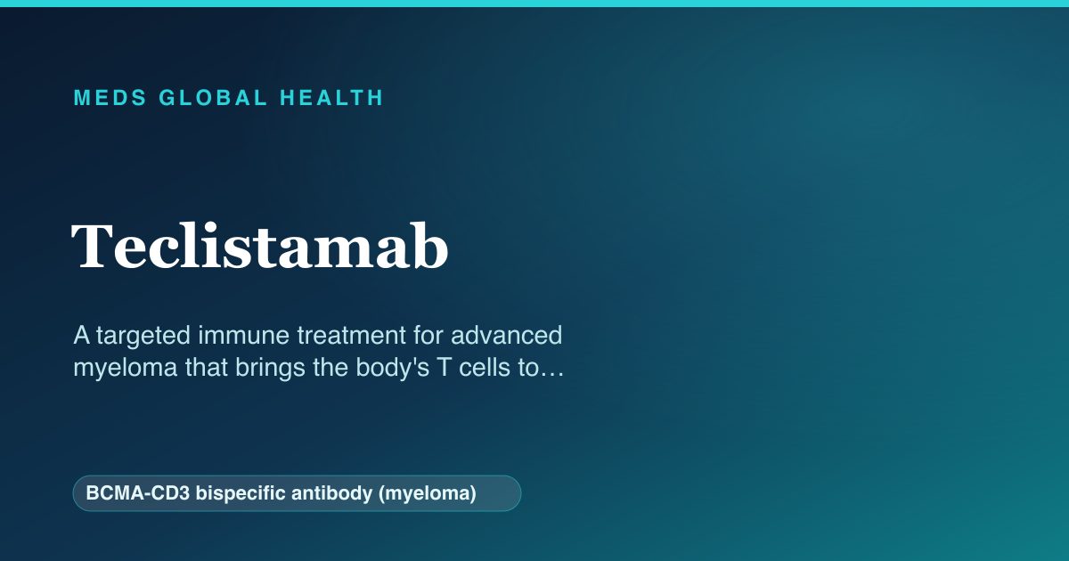 Teclistamab (BCMA-CD3 bispecific antibody (myeloma)) — Meds Global Health reference card
