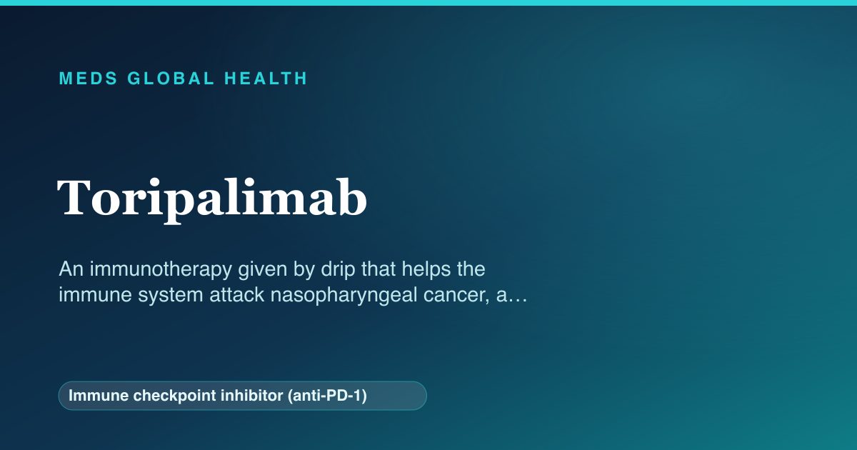 Toripalimab (Immune checkpoint inhibitor (anti-PD-1)) — Meds Global Health reference card